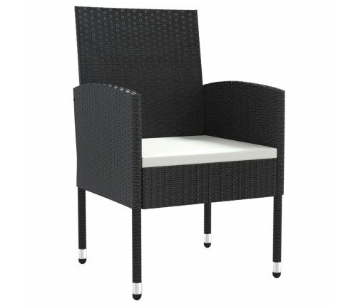 Juego de comedor de jardín 7 pzas ratán sintético y acero negro