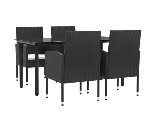 Juego de comedor de jardín 5 pzas ratán sintético y acero negro