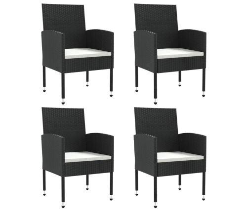 Juego de comedor de jardín 5 pzas ratán sintético y acero negro