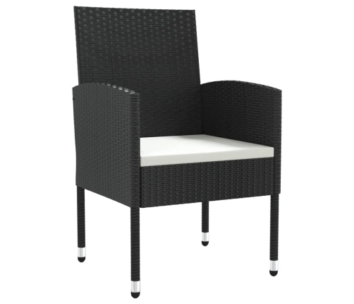 Juego de comedor de jardín 7 pzas ratán sintético y acero negro
