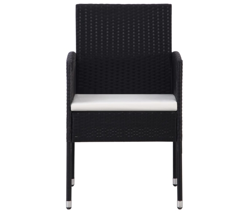 Juego de comedor de jardín 7 pzas ratán sintético y acero negro