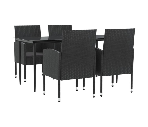 Juego de comedor de jardín 5 pzas ratán sintético y acero negro