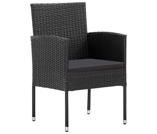 Juego de comedor de jardín 5 pzas ratán sintético y acero negro