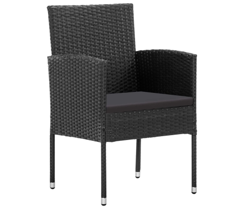 Juego de comedor de jardín 9 pzas ratán sintético y acero negro
