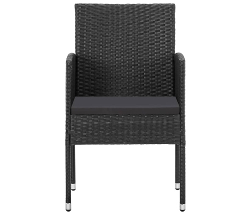 Juego de comedor de jardín 9 pzas ratán sintético y acero negro