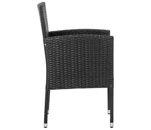 Juego de comedor de jardín 9 pzas ratán sintético y acero negro