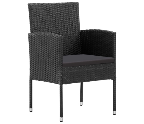 Juego de comedor de jardín 5 pzas ratán sintético y acero negro