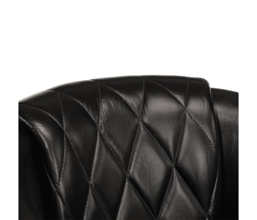 Sillón butaca de cuero auténtico negro