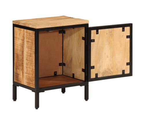 vidaXL Mesita de noche de madera maciza de mango rugosa 40x30x52,5 cm