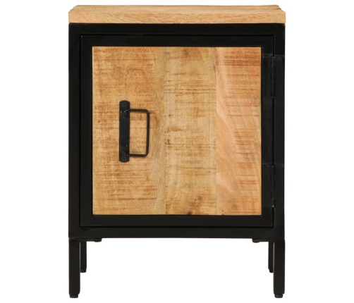 vidaXL Mesita de noche de madera maciza de mango rugosa 40x30x52,5 cm