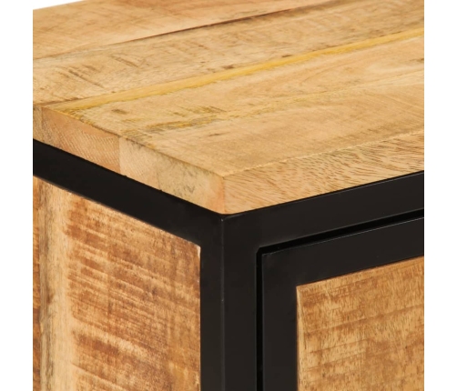 vidaXL Mesita de noche de madera maciza de mango rugosa 40x30x52,5 cm