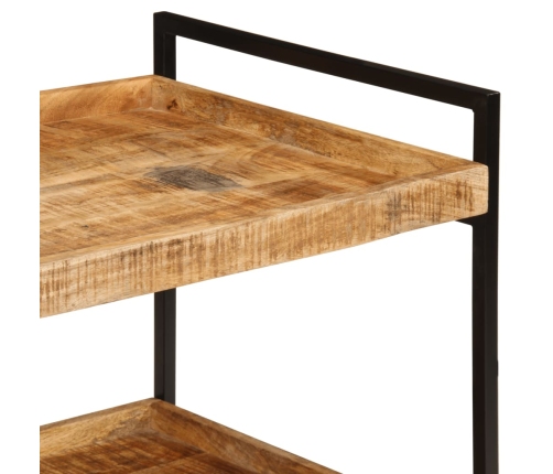 Carrito de cocina madera maciza de mango rugosa 80x55x70 cm