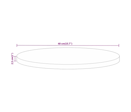 Tablero de mesa redondo madera maciza mango rugosa Ø 40x2,5 cm