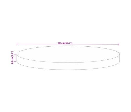 Tablero de mesa redondo madera maciza mango rugosa Ø 50x3,8 cm