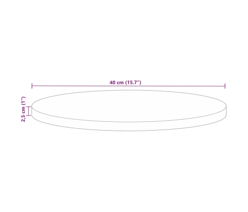 Tablero de mesa redondo madera maciza reciclada Ø 40x2,5 cm