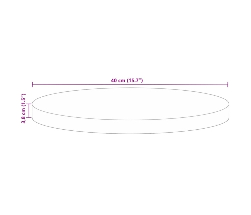 Tablero de mesa redondo madera maciza reciclada Ø 40x3,8 cm