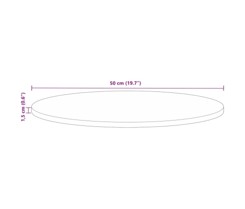 Tablero de mesa redondo madera maciza reciclada Ø 50x1,5 cm