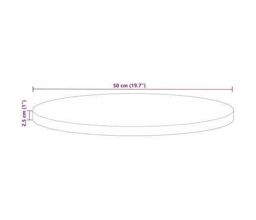 Tablero de mesa redondo madera maciza reciclada Ø 50x2,5 cm