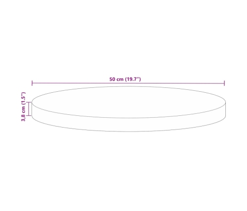 Tablero de mesa redondo madera maciza reciclada Ø 50x3,8 cm