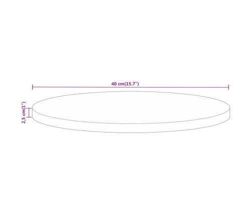 Tablero de mesa redondo madera maciza reciclada Ø 40x2,5 cm