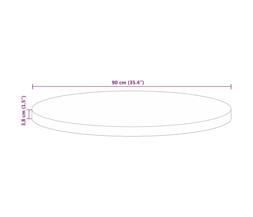 Tablero de mesa redondo madera maciza reciclada Ø 90x3,8 cm