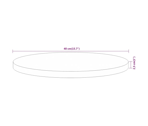 Tablero de mesa redondo madera maciza de acacia Ø40x2,5 cm