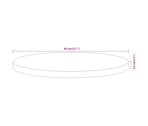 Tablero de mesa redondo madera maciza de acacia Ø40x3,8 cm