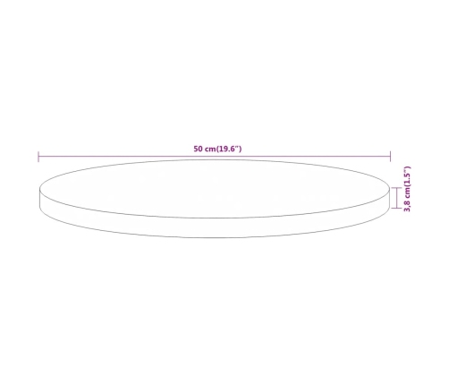 Tablero de mesa redondo madera maciza de acacia Ø50x3,8 cm