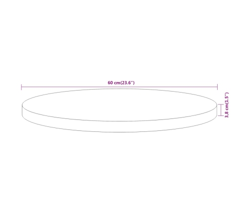 Tablero de mesa redondo madera maciza de acacia Ø60x3,8 cm