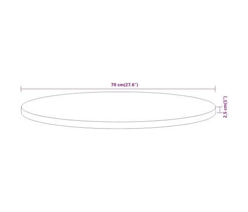 Tablero de mesa redondo madera maciza de acacia Ø70x2,5 cm