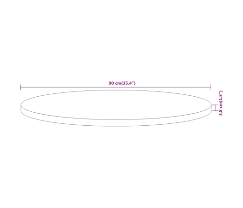 Tablero de mesa redondo madera maciza de acacia Ø90x3,8 cm