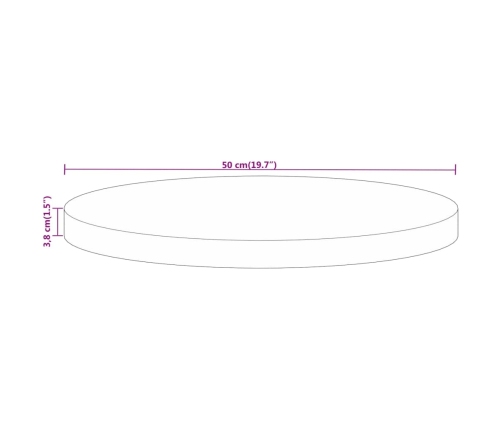 Tablero de mesa redondo madera maciza de mango Ø 50x3,8 cm