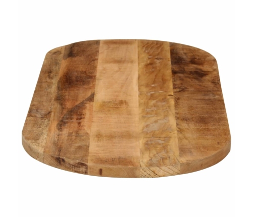 Tablero de mesa ovalado madera maciza mango rugosa 80x40x2,5 cm