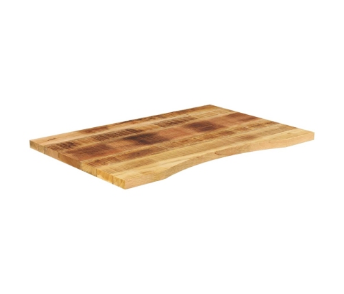 Tablero de escritorio con curva madera mango rugosa 90x50x2,5cm