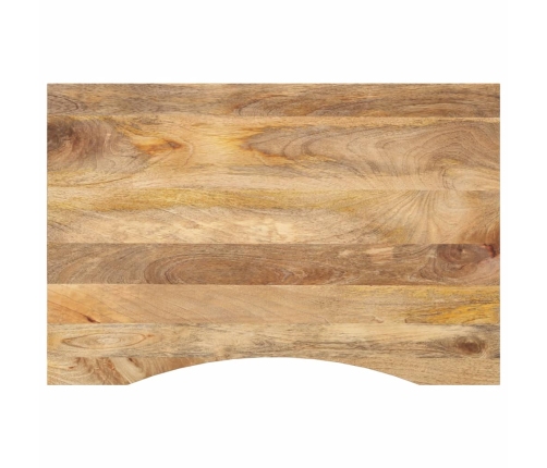 Tablero de escritorio con curva madera mango rugosa 80x50x2,5cm