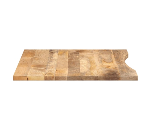 Tablero escritorio con curva madera mango rugosa 100x80x2,5 cm