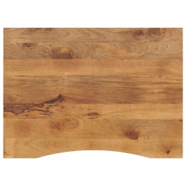 Tablero escritorio con curva madera mango rugosa 100x80x2,5 cm