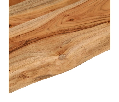 Estante pared rectangular madera acacia borde vivo 90x20x2,5 cm