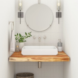 Encimera de baño rectangular madera maciza acacia 70x60x2,5 cm