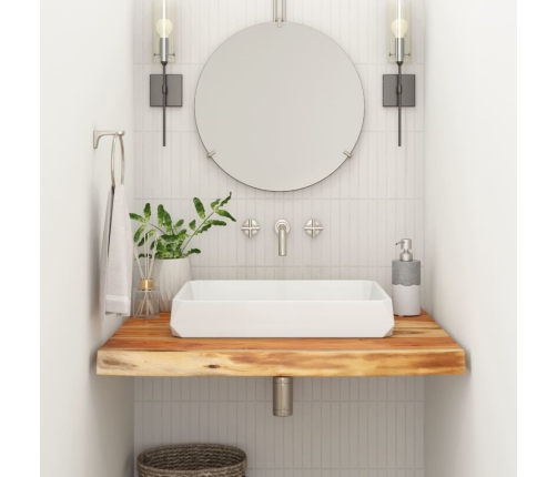 Encimera de baño rectangular madera maciza acacia 80x60x2,5 cm