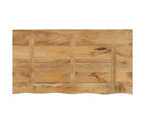 Tablero de mesa borde natural madera maciza mango 100x60x3,8 cm