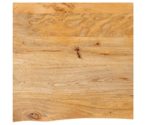 Tablero de mesa borde natural madera maciza mango 60x60x2,5 cm