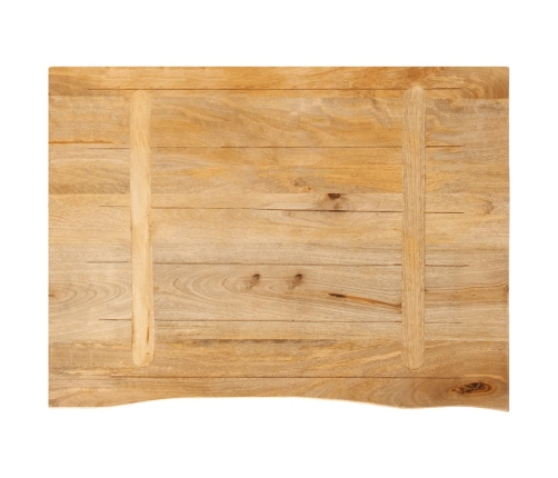 Tablero de mesa borde natural madera maciza mango 80x60x2,5 cm