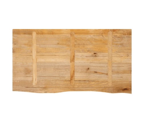 Tablero de mesa borde natural madera maciza mango 120x60x2,5 cm