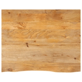 Tablero de mesa borde natural madera maciza mango 90x80x2,5 cm