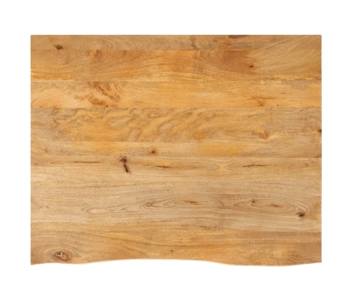 Tablero de mesa borde natural madera maciza mango 90x80x2,5 cm