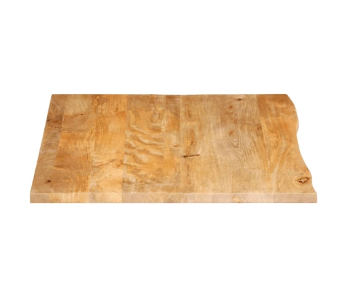 Tablero de mesa borde natural madera maciza mango 100x80x2,5 cm