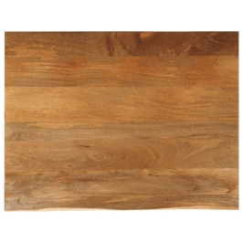 Tablero de mesa borde natural madera maciza mango 90x80x2,5 cm