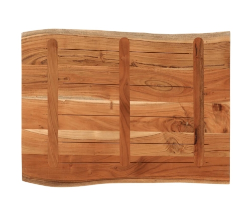 Tablero de mesa rectangular borde natural acacia 90x60x2,5 cm