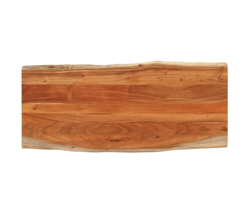 Tablero de mesa rectangular borde natural acacia 140x60x2,5 cm